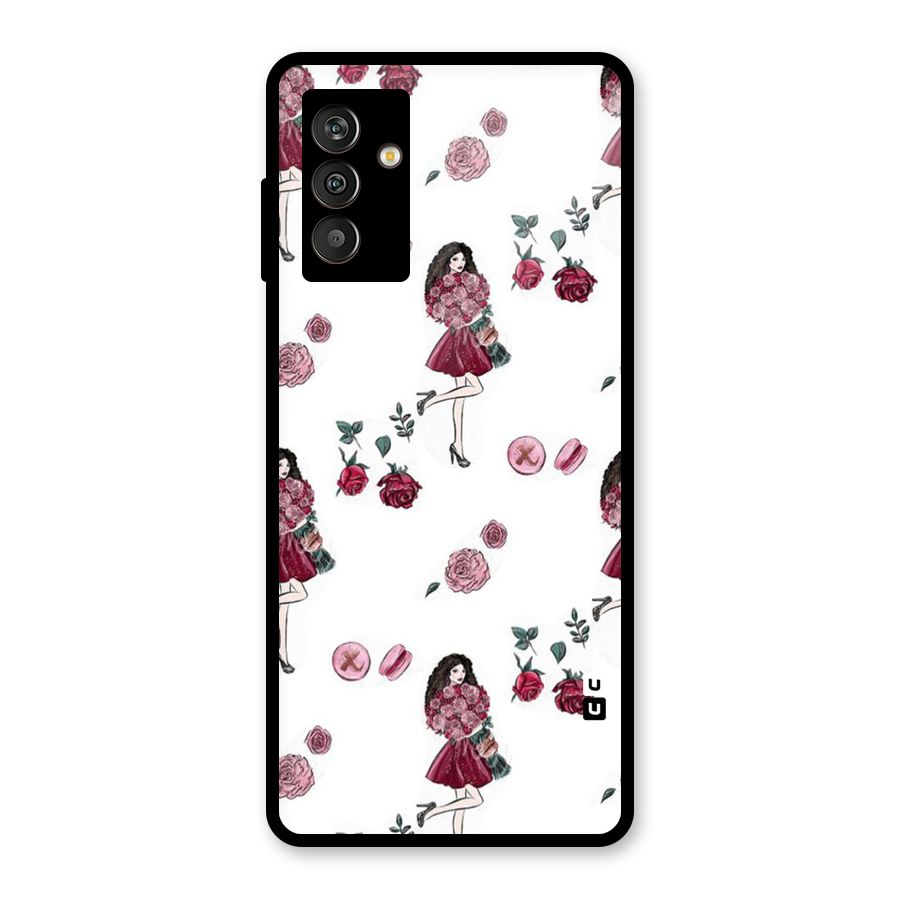 Girl With Flowers Glass Back Case for Galaxy M13