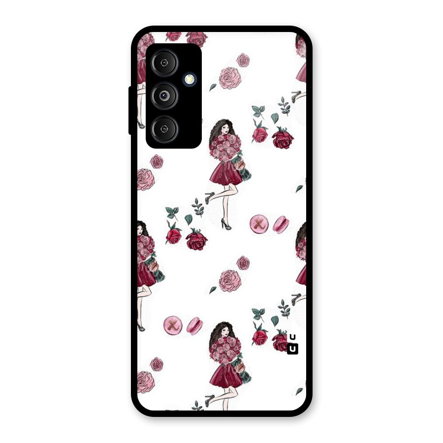 Girl With Flowers Glass Back Case for Galaxy M14 5G