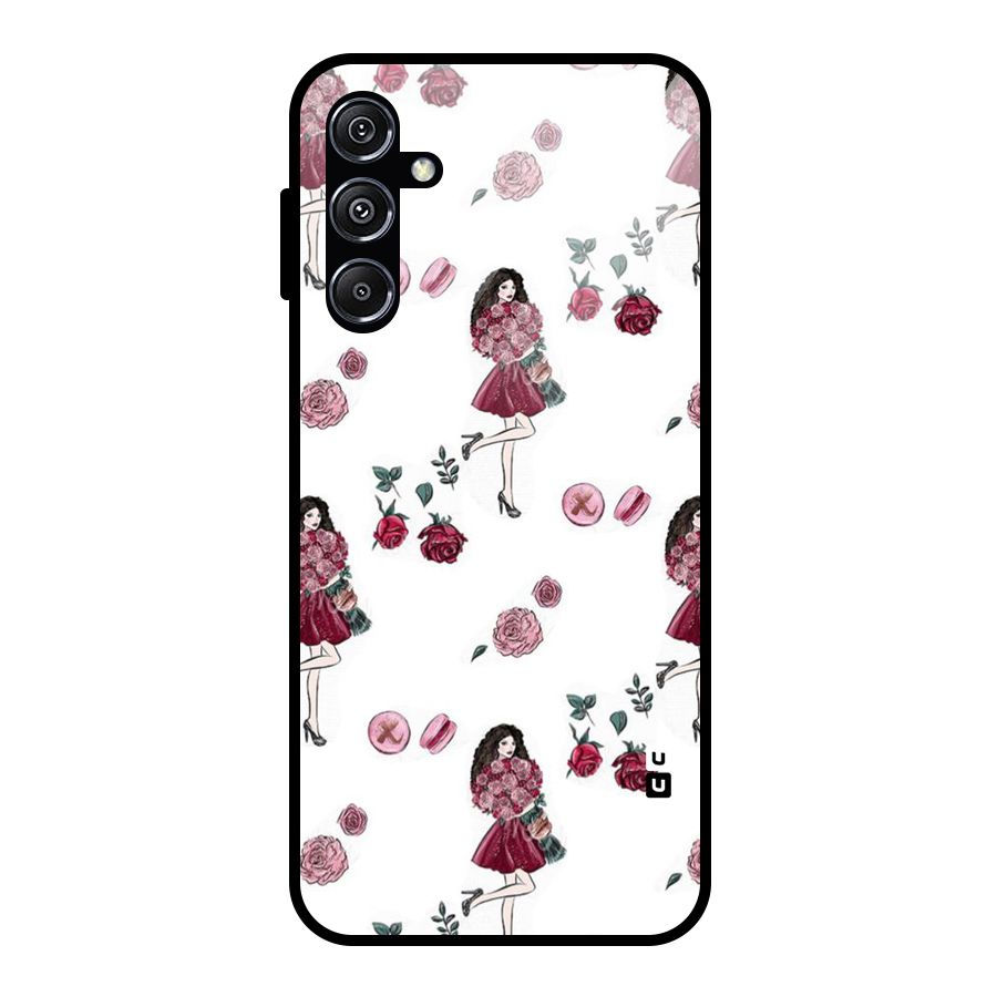 Girl With Flowers Glass Back Case for Galaxy M34 5G