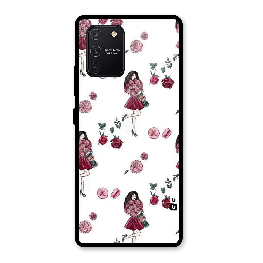 Girl With Flowers Glass Back Case for Galaxy S10 Lite