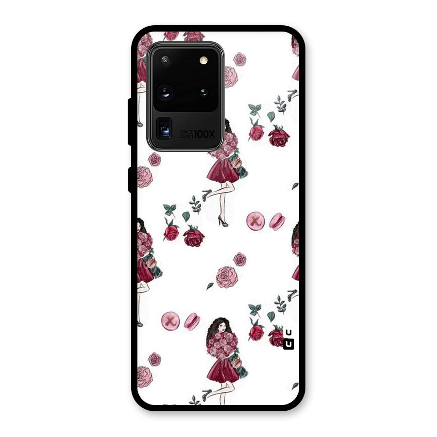 Girl With Flowers Glass Back Case for Galaxy S20 Ultra