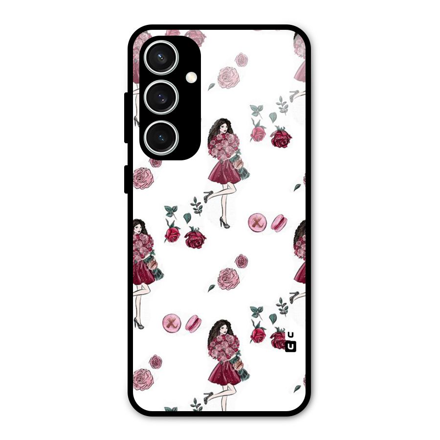 Girl With Flowers Glass Back Case for Galaxy S23 FE