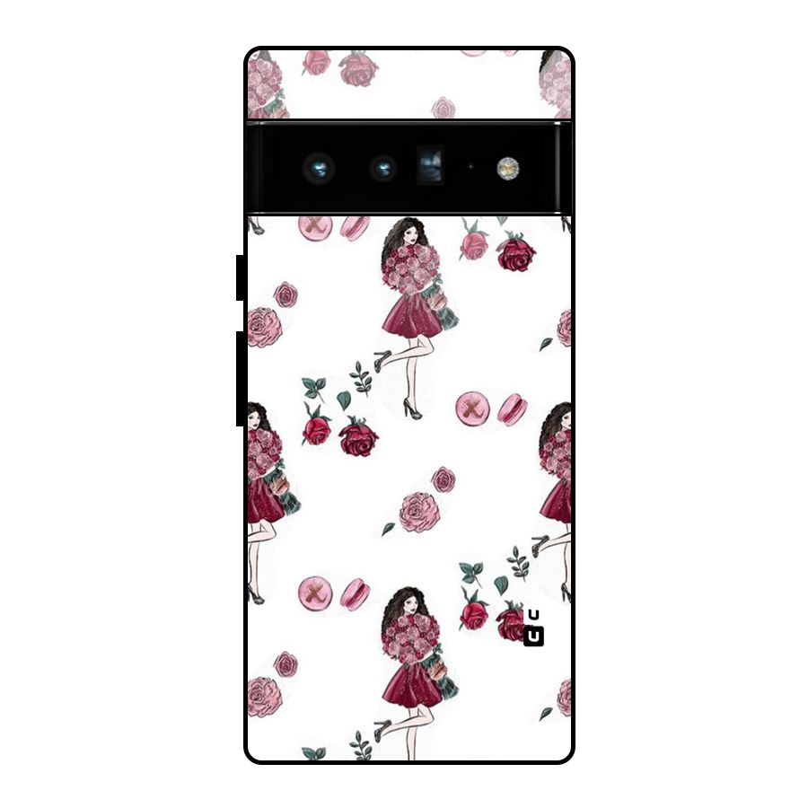 Girl With Flowers Glass Back Case for Google Pixel 6 Pro
