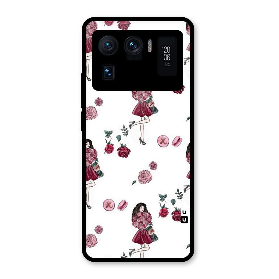 Girl With Flowers Glass Back Case for Mi 11 Ultra