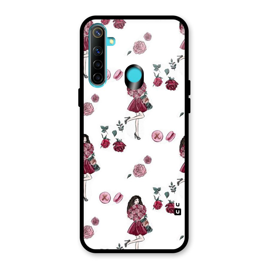 Girl With Flowers Glass Back Case for Realme 5i