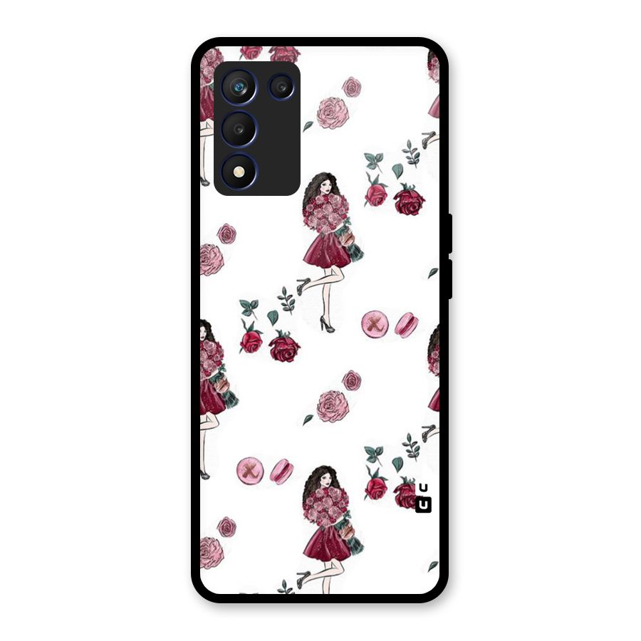 Girl With Flowers Glass Back Case for Realme 9 5G Speed