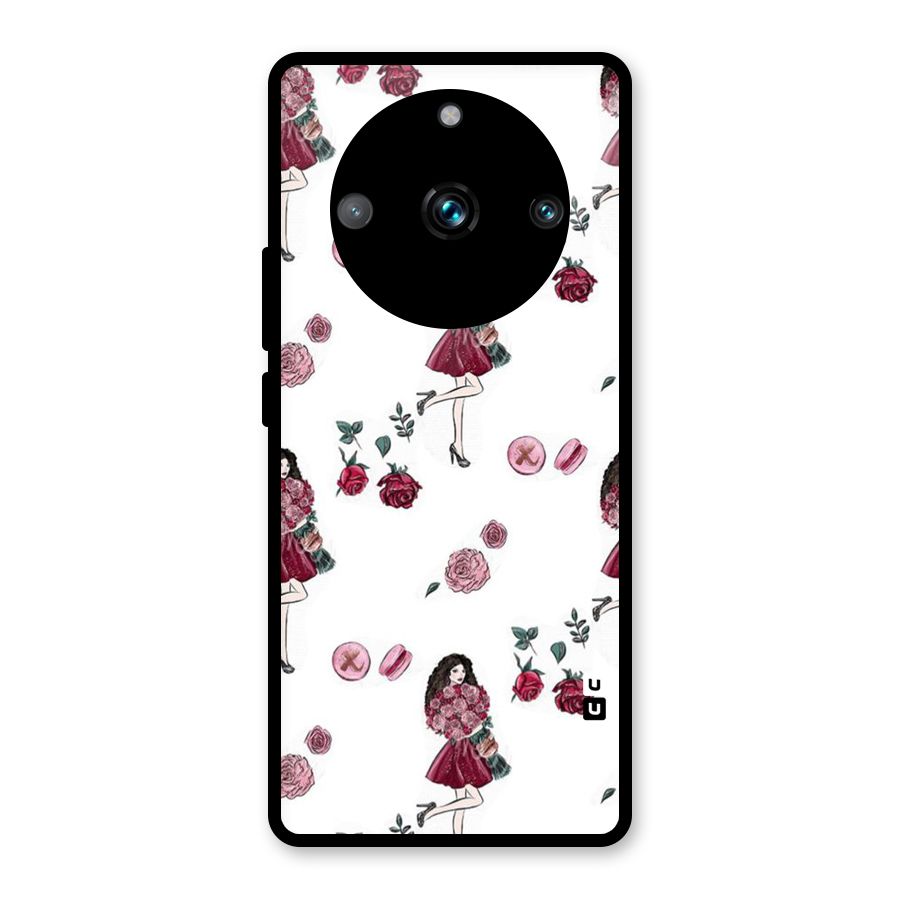 Girl With Flowers Glass Back Case for Realme Narzo 60 Pro