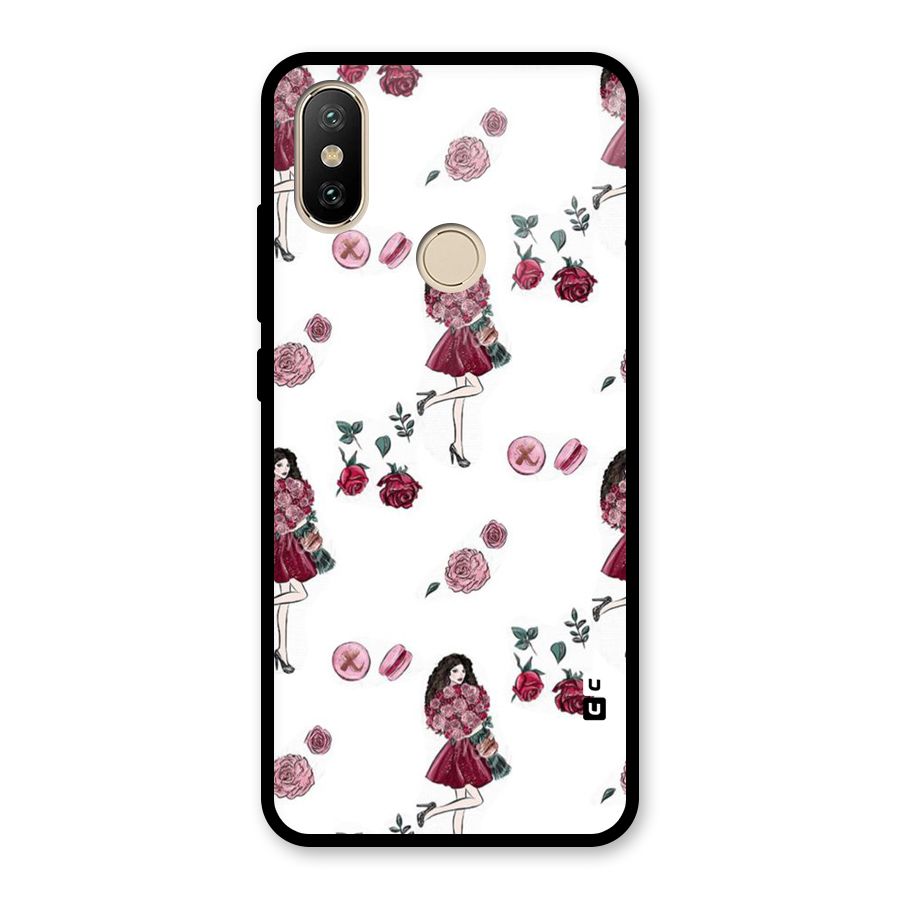 Girl With Flowers Glass Back Case for Redmi A2