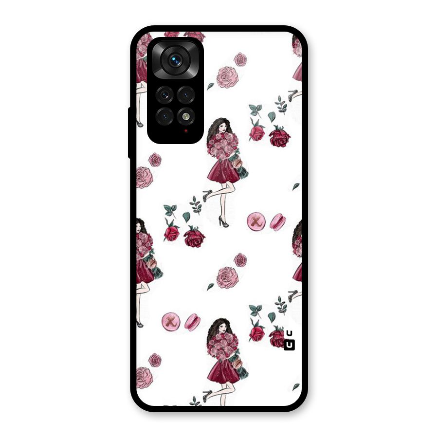 Girl With Flowers Glass Back Case for Redmi Note 11S