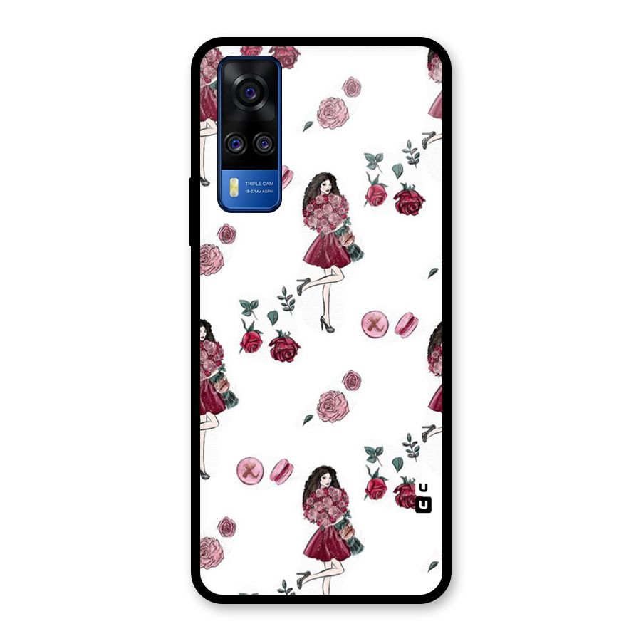 Girl With Flowers Glass Back Case for Vivo Y31