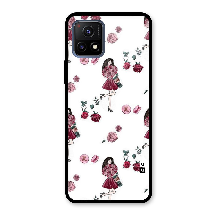 Girl With Flowers Glass Back Case for Vivo Y72 5G