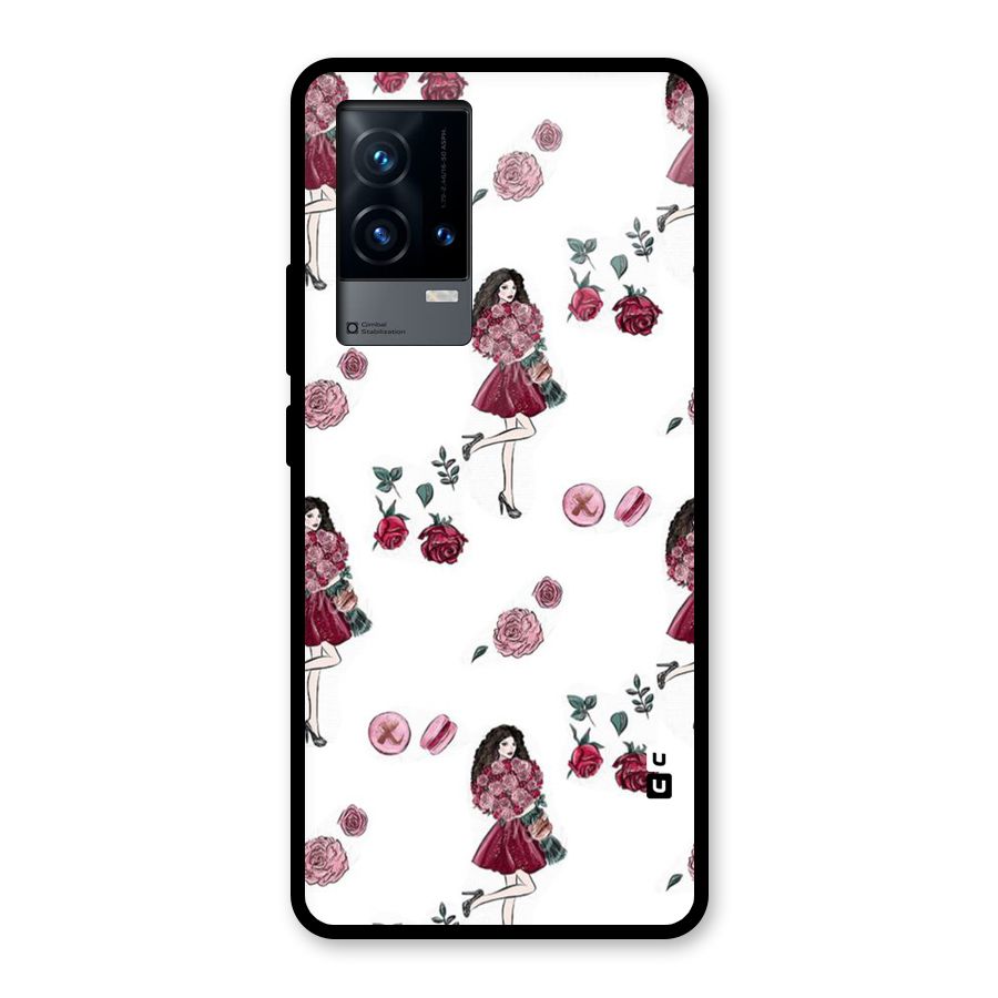 Girl With Flowers Glass Back Case for iQOO 9 5G