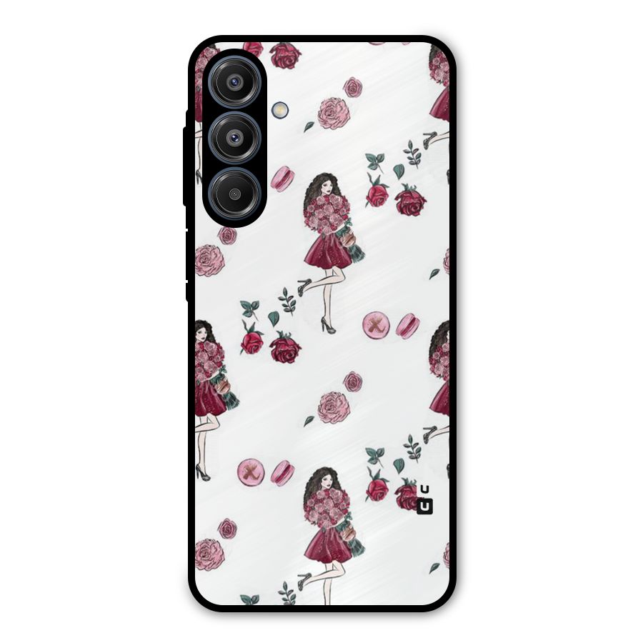 Girl With Flowers Metal Back Case for Galaxy A16 5G