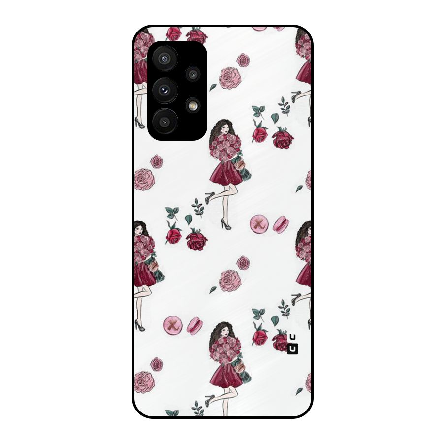 Girl With Flowers Metal Back Case for Galaxy A23