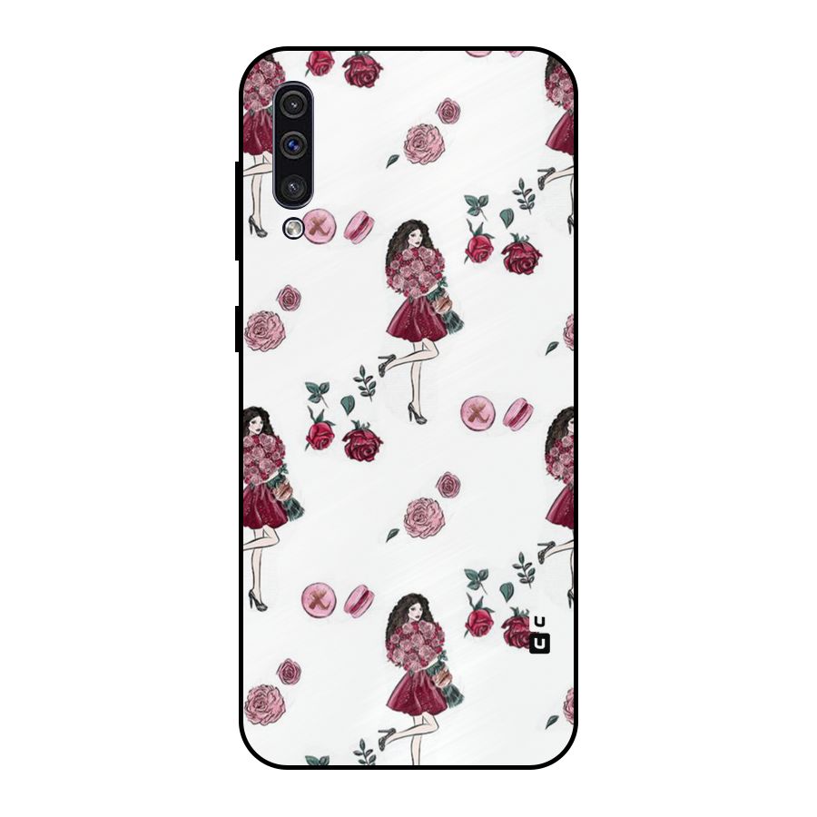 Girl With Flowers Metal Back Case for Galaxy A30s