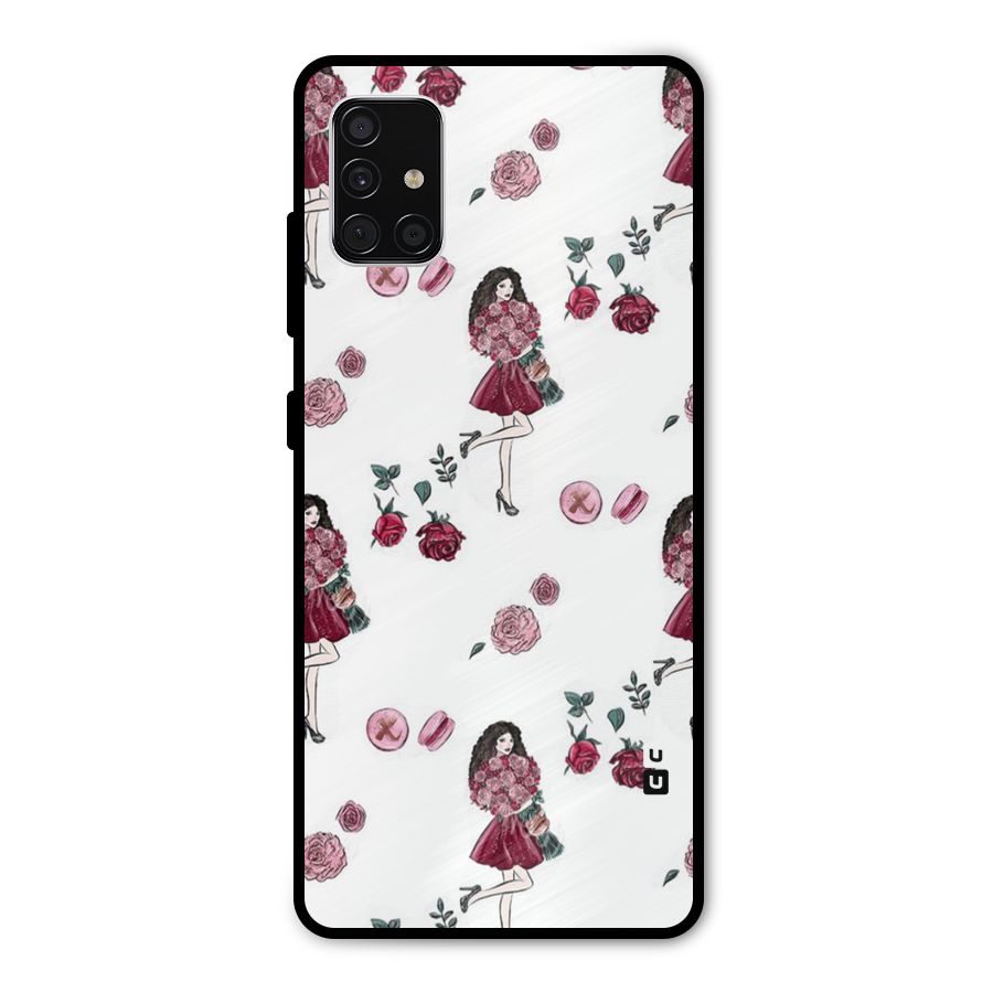 Girl With Flowers Metal Back Case for Galaxy A51