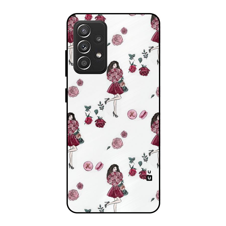 Girl With Flowers Metal Back Case for Galaxy A52s 5G