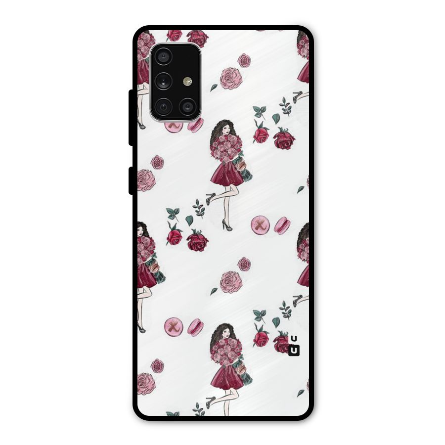 Girl With Flowers Metal Back Case for Galaxy A71
