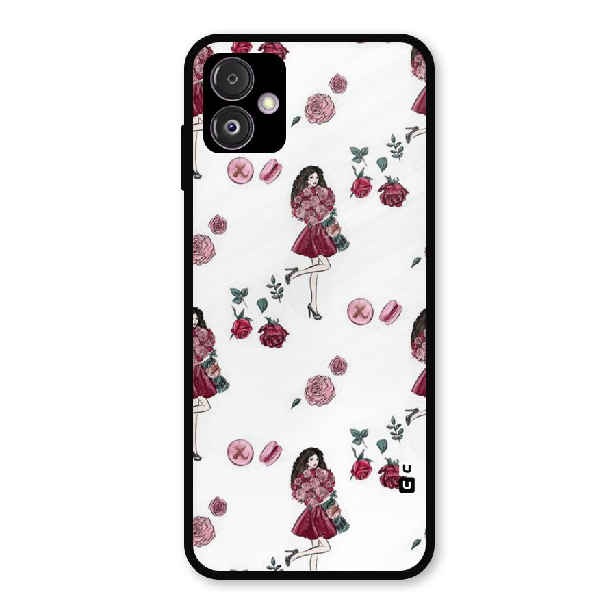 Girl With Flowers Metal Back Case for Galaxy F14