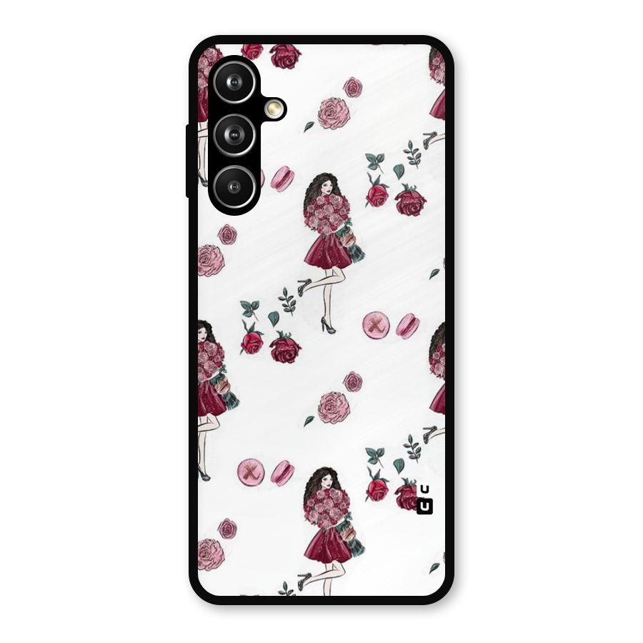 Girl With Flowers Metal Back Case for Galaxy F54