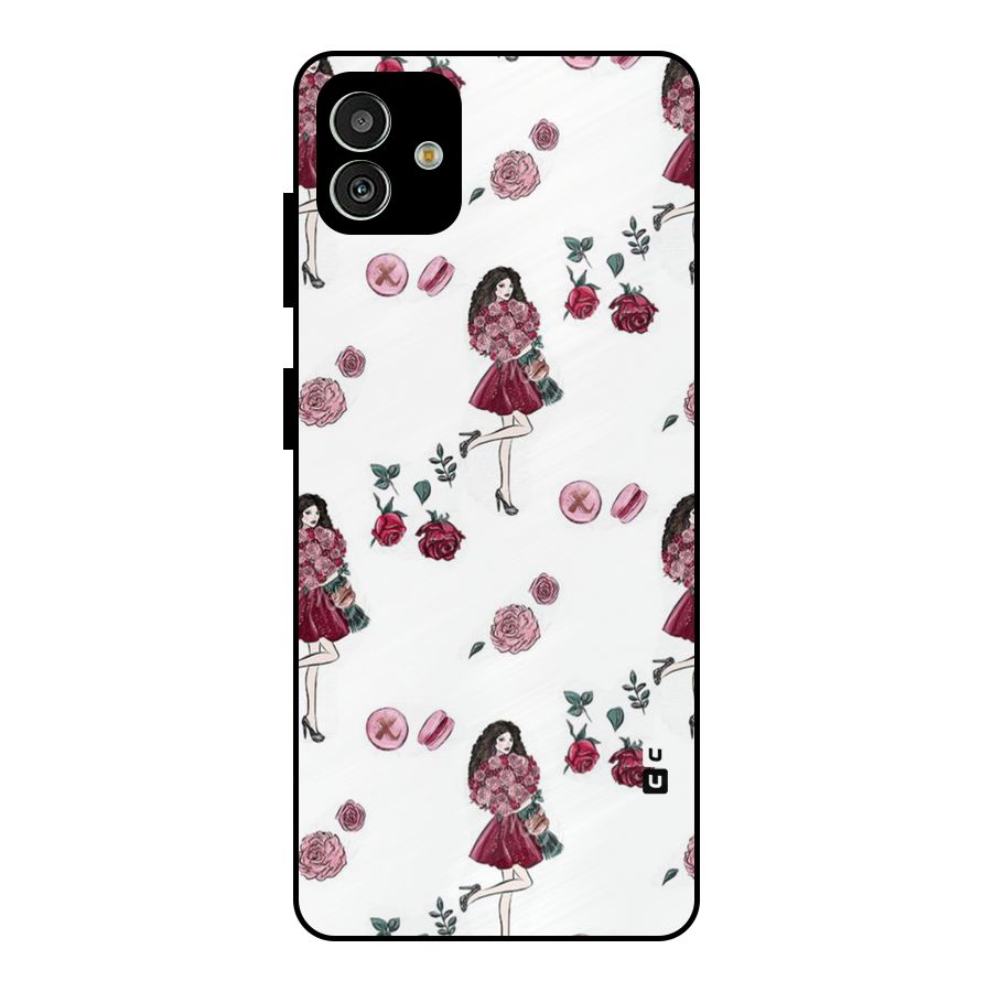 Girl With Flowers Metal Back Case for Galaxy M13 5G