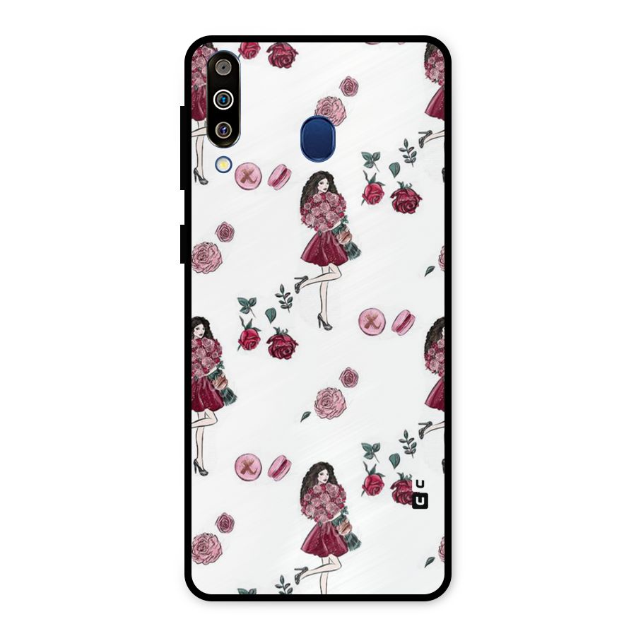Girl With Flowers Metal Back Case for Galaxy M30