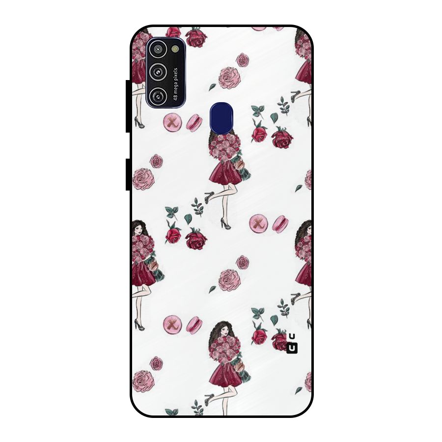 Girl With Flowers Metal Back Case for Galaxy M30s