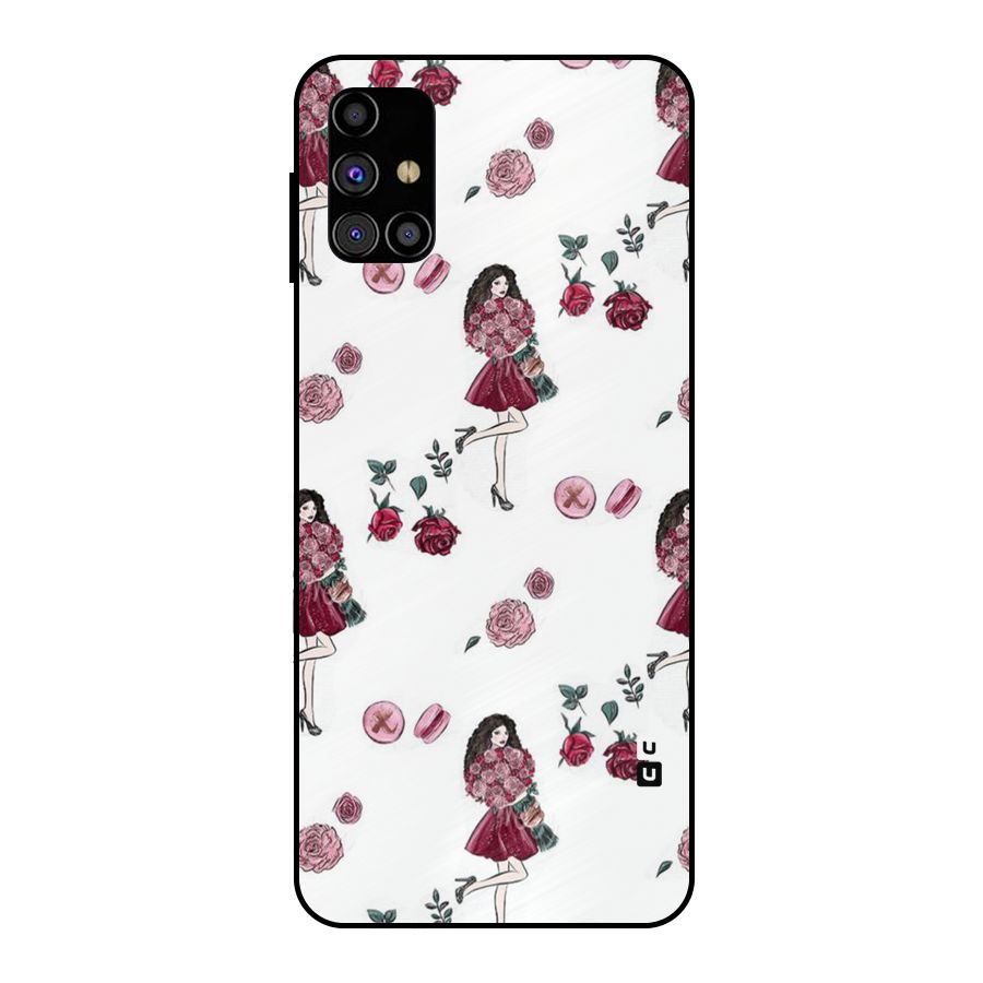 Girl With Flowers Metal Back Case for Galaxy M31s