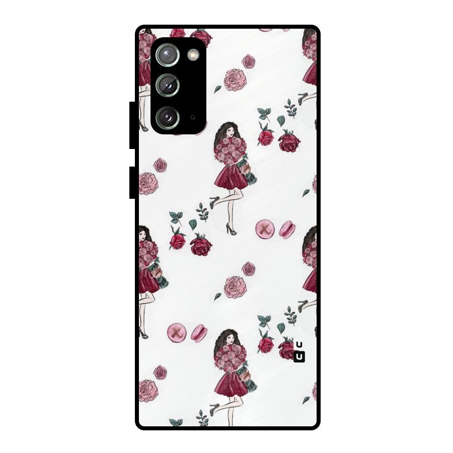 Girl With Flowers Metal Back Case for Galaxy Note 20
