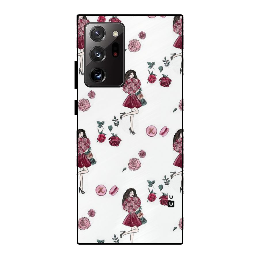 Girl With Flowers Metal Back Case for Galaxy Note 20 Ultra