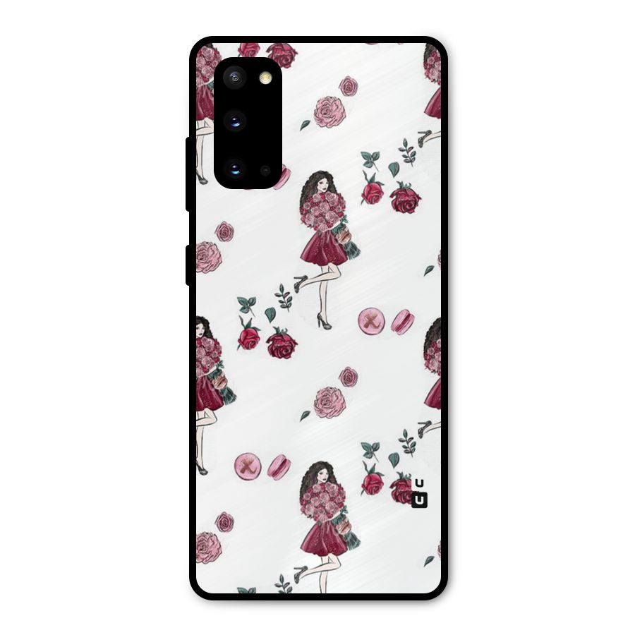 Girl With Flowers Metal Back Case for Galaxy S20