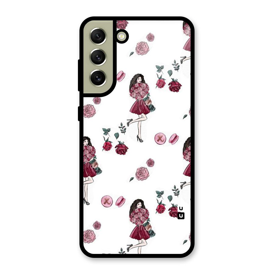 Girl With Flowers Metal Back Case for Galaxy S21 FE 5G (2023)