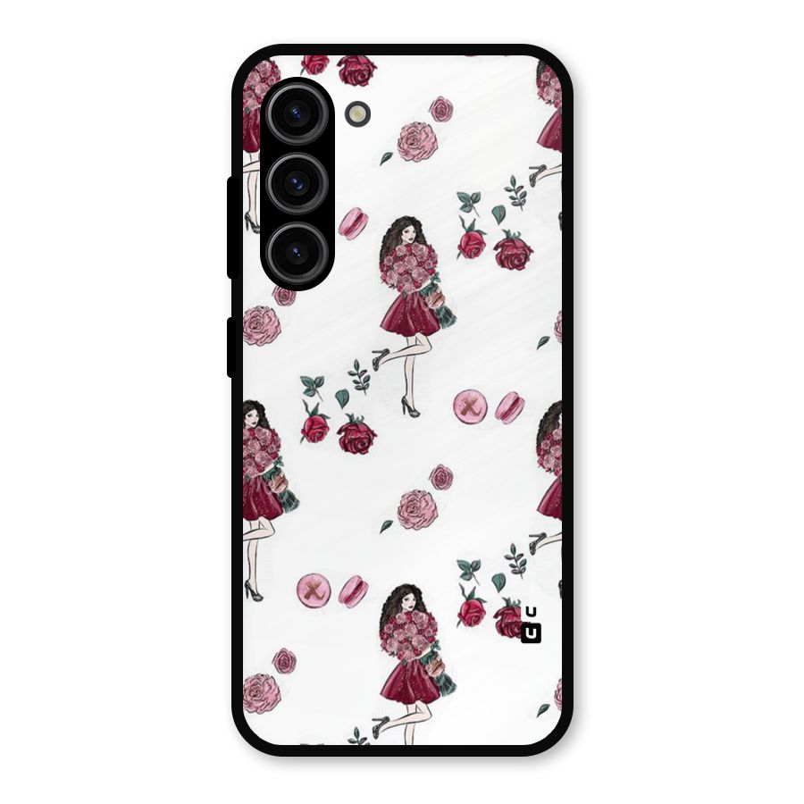 Girl With Flowers Metal Back Case for Galaxy S23