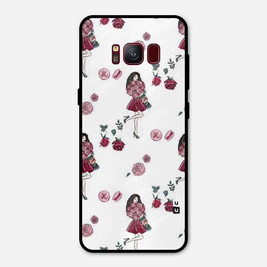 Girl With Flowers Metal Back Case for Galaxy S8