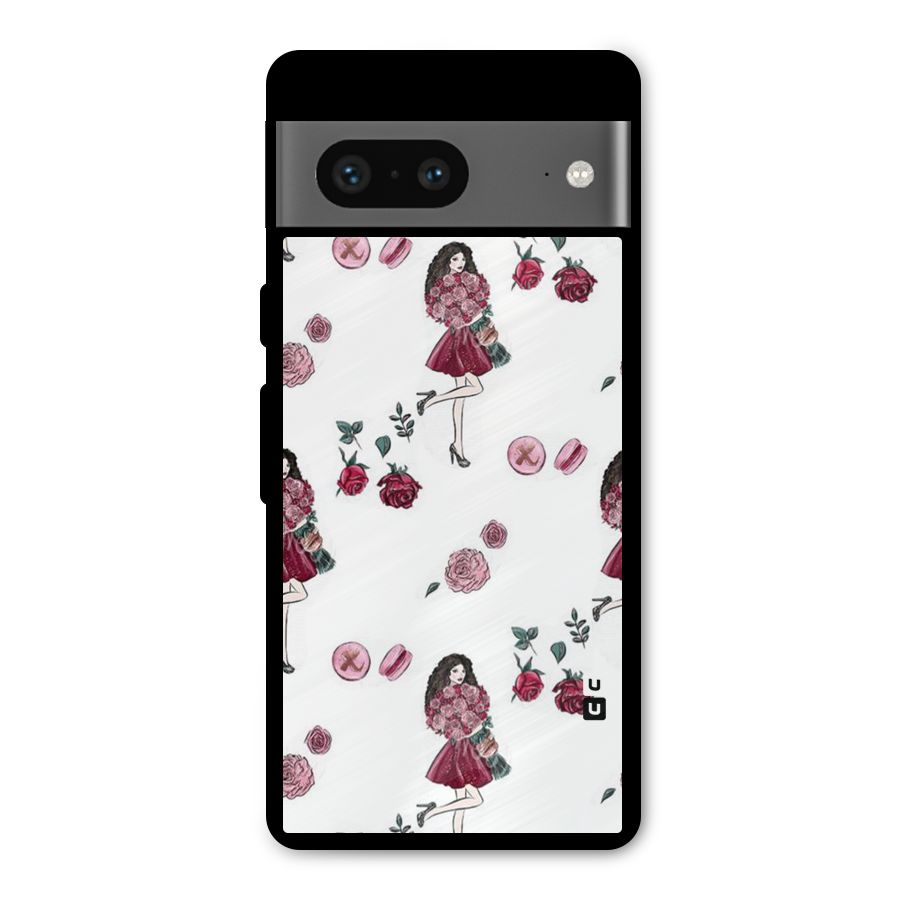 Girl With Flowers Metal Back Case for Google Pixel 7