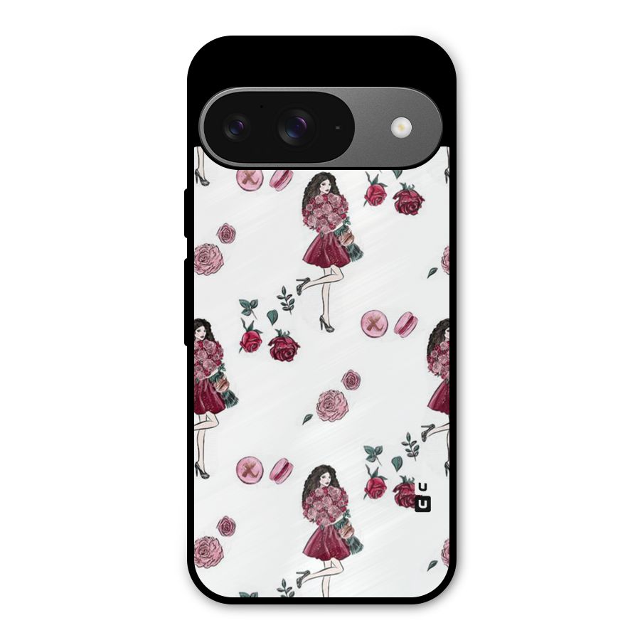 Girl With Flowers Metal Back Case for Google Pixel 9