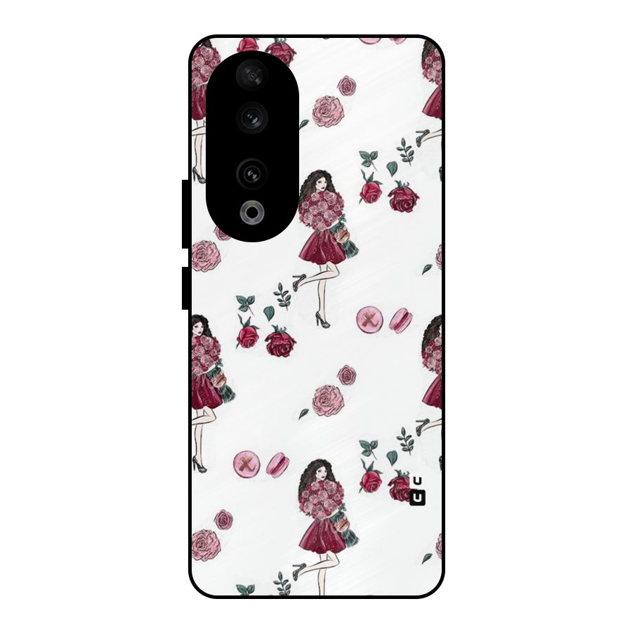 Girl With Flowers Metal Back Case for Honor 90