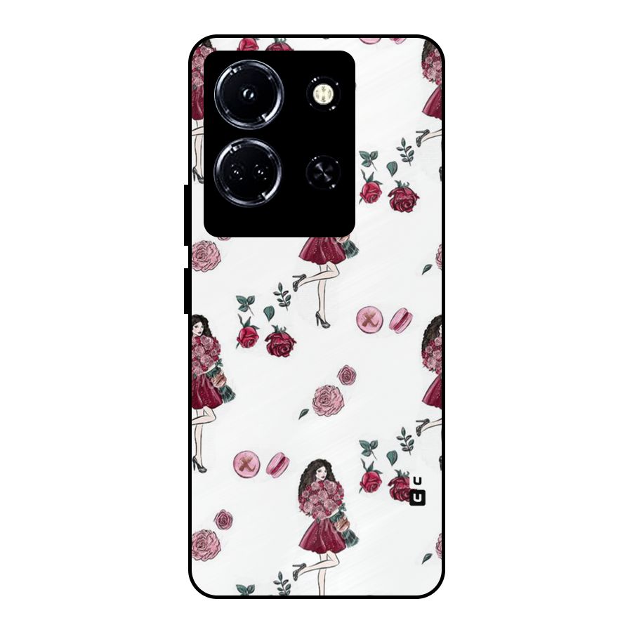 Girl With Flowers Metal Back Case for Infinix Note 30 5G