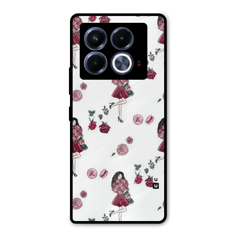 Girl With Flowers Metal Back Case for Infinix Note 40 5G