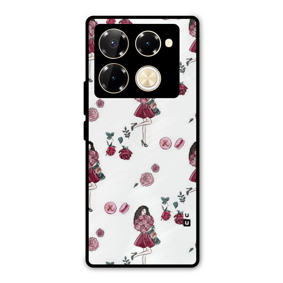 Girl With Flowers Metal Back Case for Infinix Note 40 Pro Plus