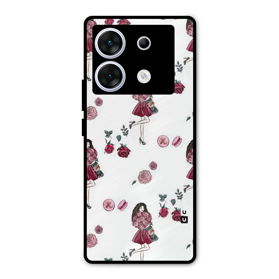 Girl With Flowers Metal Back Case for Infinix Zero 30 5G