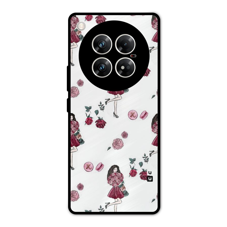 Girl With Flowers Metal Back Case for Infinix Zero 40 5G
