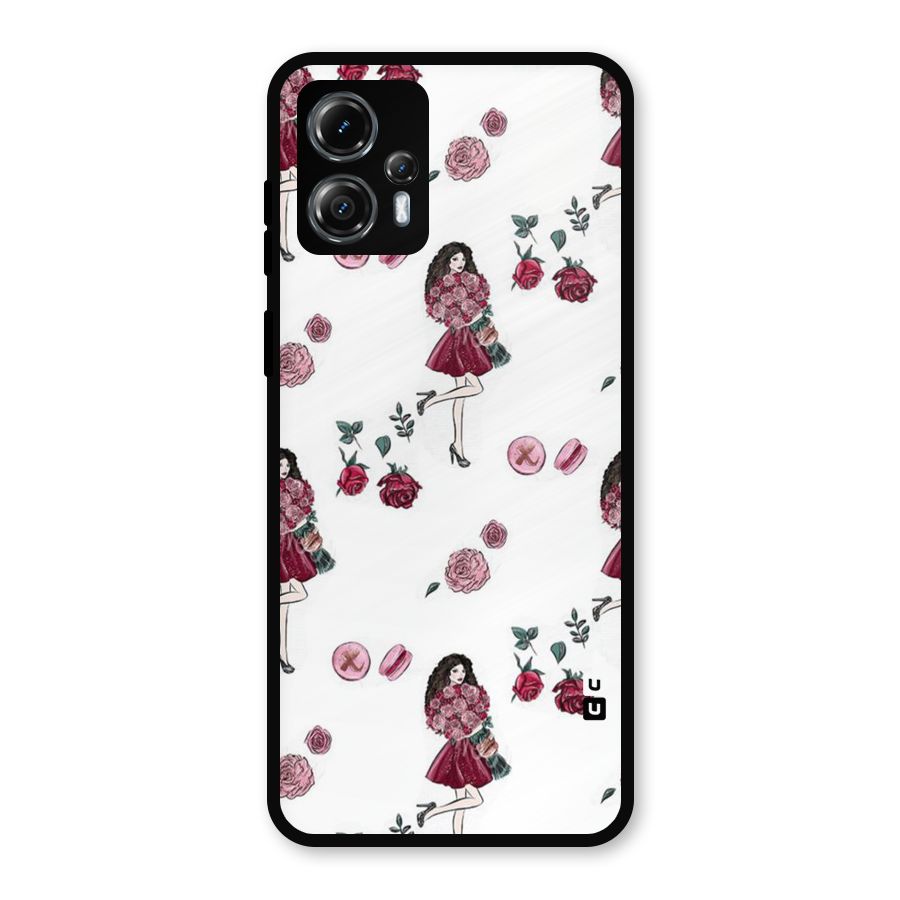 Girl With Flowers Metal Back Case for Moto G13