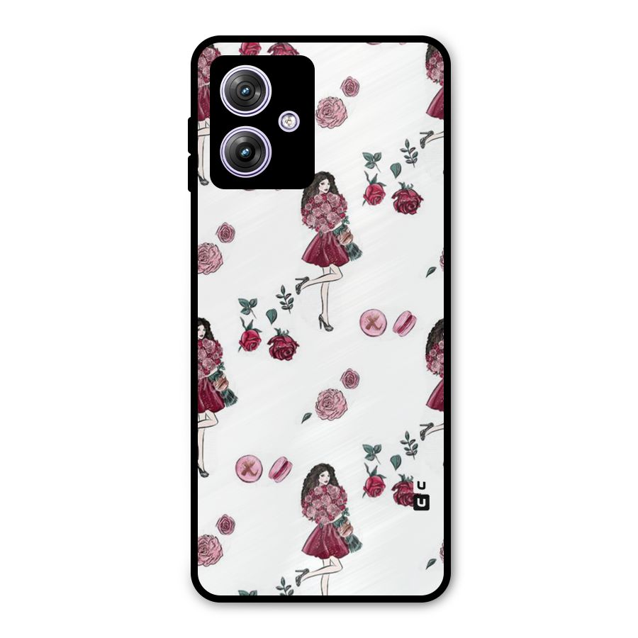 Girl With Flowers Metal Back Case for Moto G64