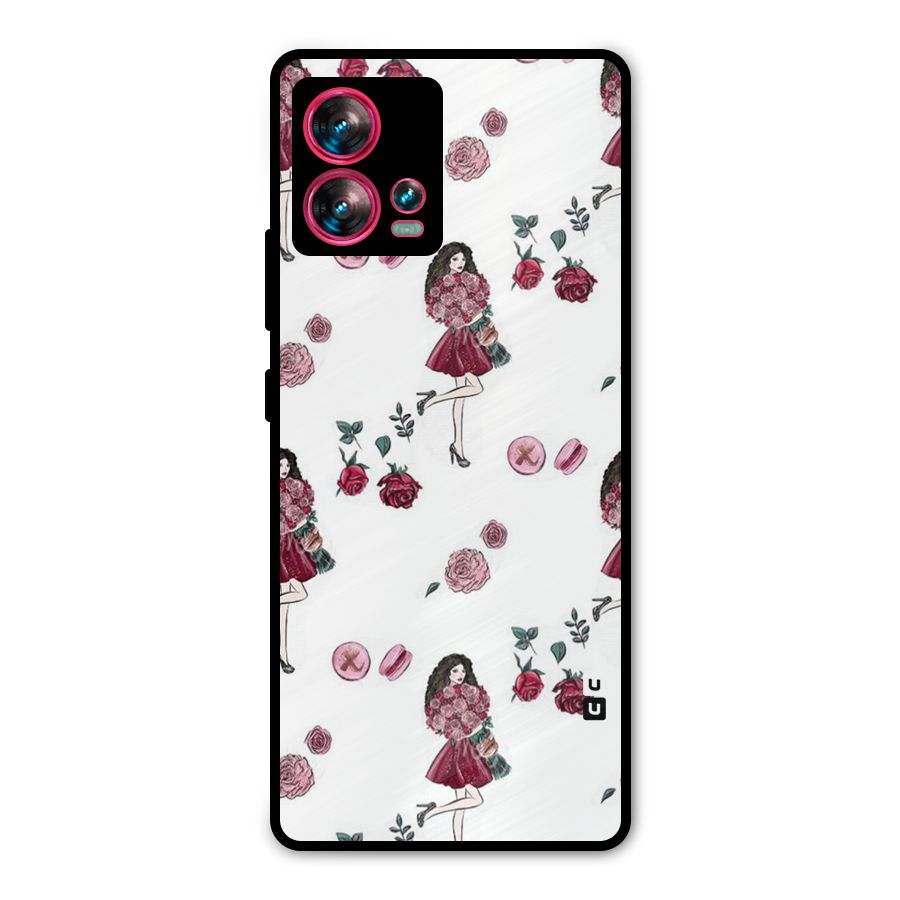 Girl With Flowers Metal Back Case for Motorola Edge 30 Fusion
