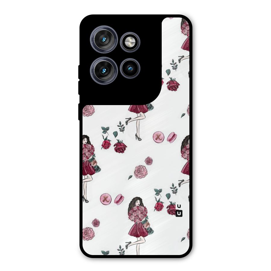 Girl With Flowers Metal Back Case for Motorola Edge 50 Neo