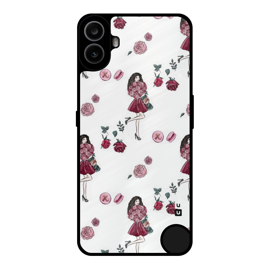 Girl With Flowers Metal Back Case for Nothing CMF Phone 1