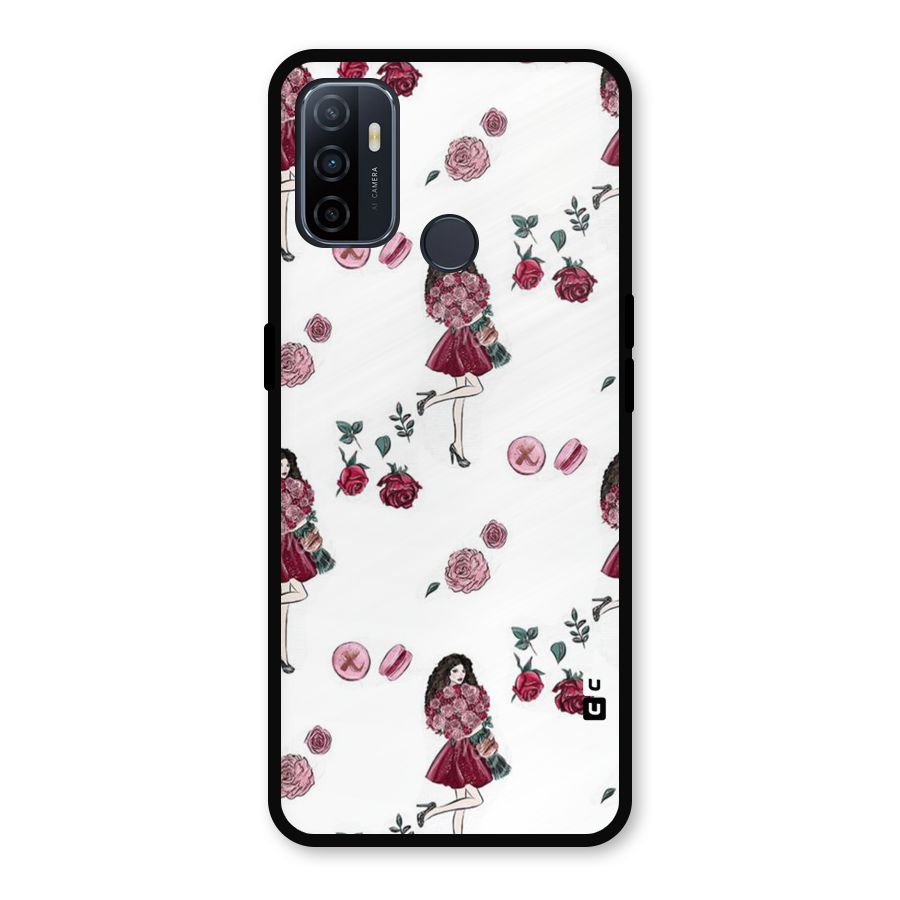 Girl With Flowers Metal Back Case for Oppo A53