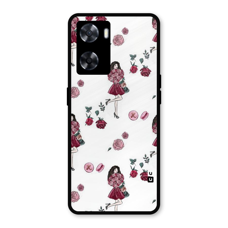 Girl With Flowers Metal Back Case for Oppo A57 2022