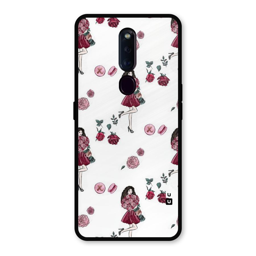 Girl With Flowers Metal Back Case for Oppo F11 Pro